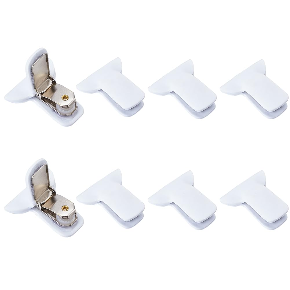 CREATCABIN 8 Pcs Padded Comforter Clips White Padded Clips Metal Duvet Clips Blanket Fasteners Bedding Secure Comforter Preventing Shifting Inside Cover Accessories Quickly Install 1.46x1.57 Inch
