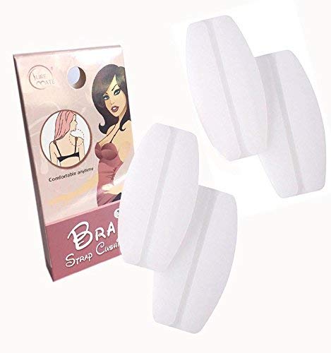 Silicone Bra Strap Cushions Soft Holder Non-slip Shoulder Protectors Pads 2 Pairs … (White)