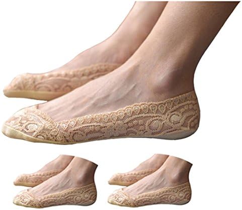 CAcB sox Women's (3 Sizes) Low Cut No Show Socks w/ Silicone Heel Grip
