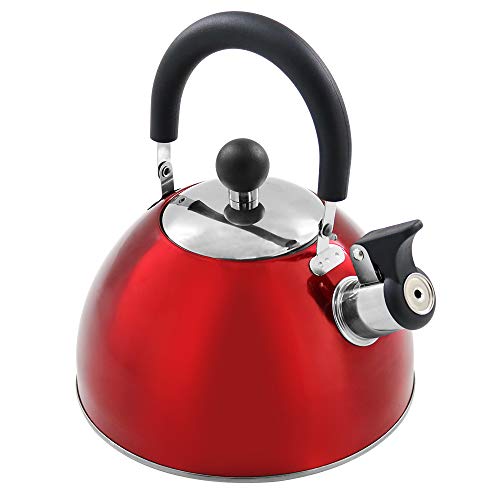 Tea Kettle Stovetop Teapot Stainless Steel Whistling Teakettle with 2.2