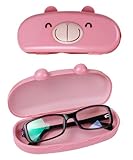 JAVOedge Hard Shell Cute Cartoon Face Eyeglass Case and Bonus Free Soft Microfiber Lens Cleaning Cloth
