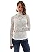 PattyBoutik Women's Turtleneck Sheer Lace Blouse