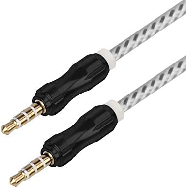 4.5ft Thin Audio Aux Cable Moniko 3.5mm Male to Male Auxiliary Cord for Car Stereos, iPhone, iPod, Mp3, Headphone and Cellphone -Black