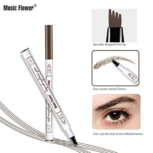 Eyebrow Pen, MoonKong 4 Point Eyebrow Pencil Waterproof Eye Brown