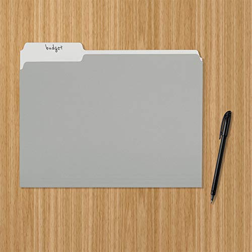 Amazon Basics File Folders, Letter Size, 1/3 Cut Tab, Gray, 36Pack