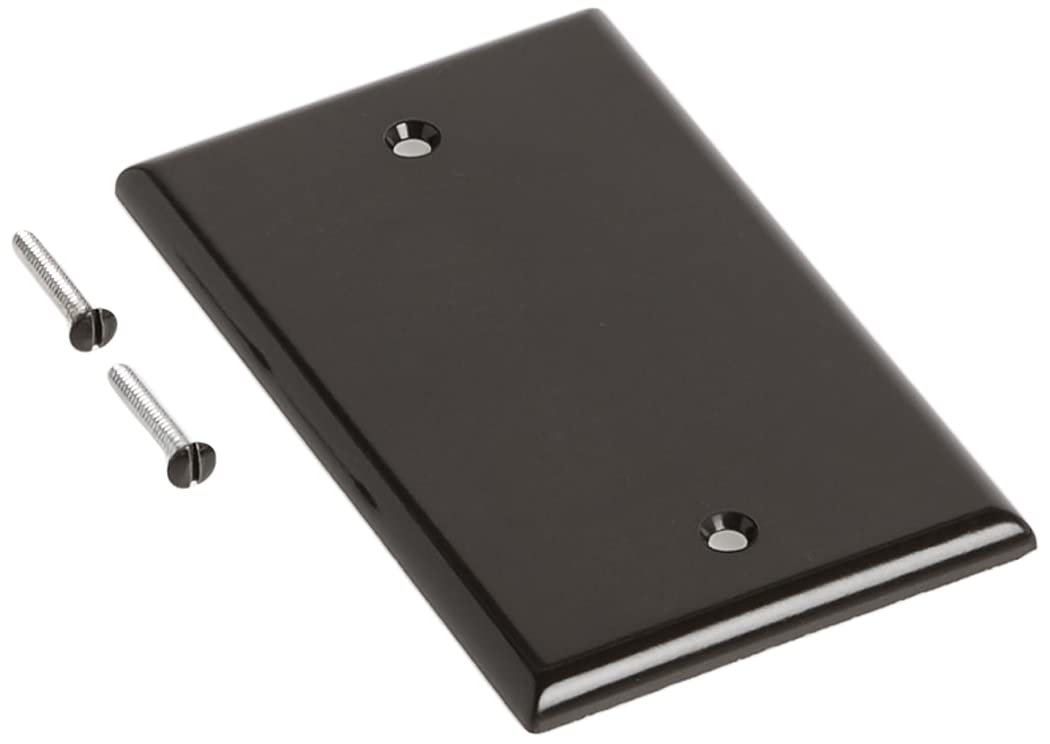 Photo 1 of Leviton 1-Gang No Device Blank Wallplate, Standard Size, Thermoset, Box Mount, 85014, Brown