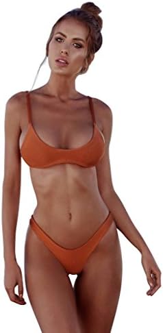 QDASZZ Womens Bikini Set Sexy Thong Triangle Top Set Swimsuit Beach Swimwear Solid Swimsuits For Women