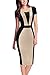 REPHYLLIS Women Vintage Summer Round Neck Business Working Cocktail Party Bodycon Pencil Dress Coffee S