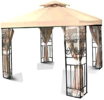 New MTN Gearsmith 12'x12' Two Tier Replacement Garden Gazebo Canopy Top Sun Shade - Beige