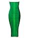 Women's Midi Cocktail Dresses Strapless Bandage Bodycon Dress Wedding Party Dress