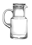 Barski - European Quality Glass - 2 Piece Water Set -Bedside Night Water Carafe / Desktop Water Carafe - With Handle - With Tumbler - Carafe is 20 oz. - Made in Europe