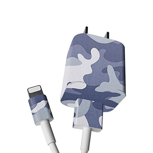 ProElife Ultra Slim Decal Skin Charger Lightning Cable Protective Sticker Cover for iPhone Xs/Xs/Max/XR/X/8/8 Plus/7/7 Plus/6s/6s Plus/6 Plus/6 Original Charger Cable Connector (Grey Camouflage)
