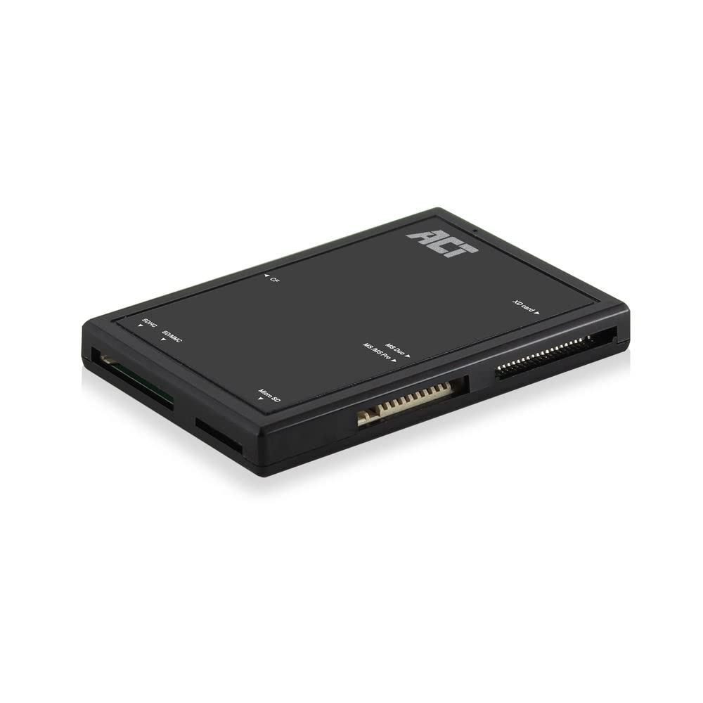 ACT 5-in-1 External SD card reader, for Micro SD/SD/MMC/SDHC/CF/XD/MS/MS Duo memory cards, 3.0 USB card reader – AC6370