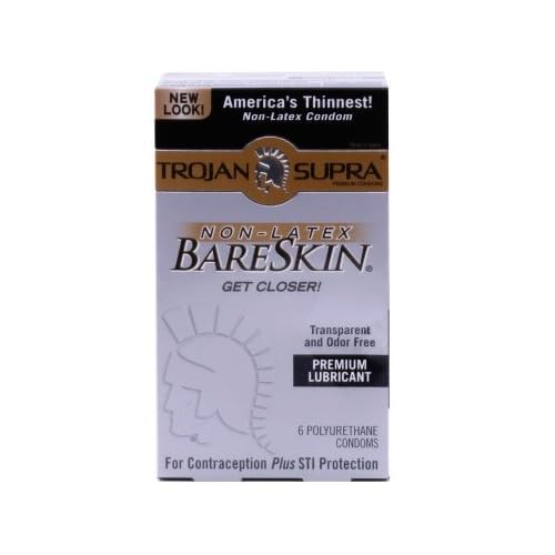 Trojan Supra Ultra Thin MicroSheer Polyurethane Lubricated Premium Condoms, 6/Pack, 6 Ea image