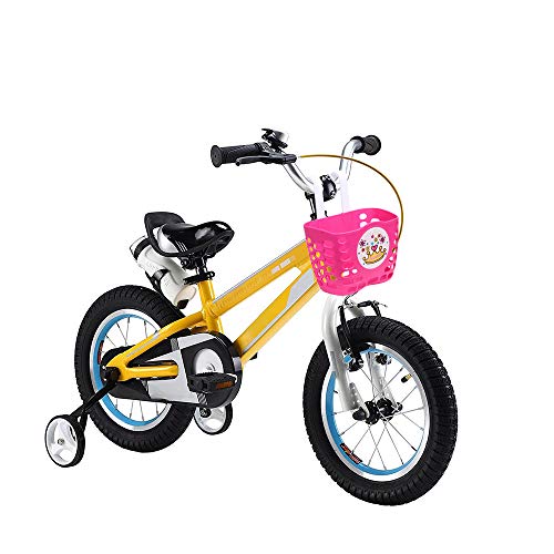 MINI-FACTORY Kid's Bike Basket, Pink Cute Princess Crown Pattern Bicycle Front Handlebar Basket for Kid Girls (Princess Crown)