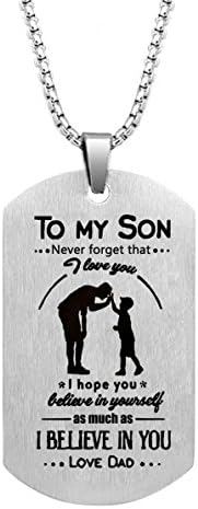 Dad Mom To Son Dog Tag Necklace Military Mens Jewelry Custom Stainless Steel Pendant Love Birthday Gifts
