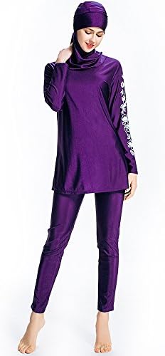 ziyimaoyi S-6XL Women Plus Size Floral Conservative Swimwear Muslim Swimwear Muslimah Beach Bathing Suit Islamic Swimsuit Muslim Swim Surfing Wear