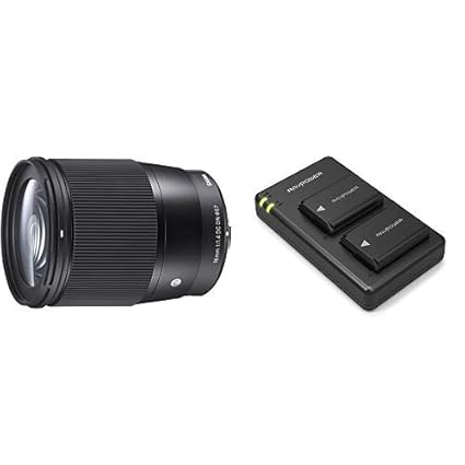 Sigma 16mm F1,4 DC DN Contemporary Objektiv (67mm Filtergewinde) & RAVPower NP FW50 Akku