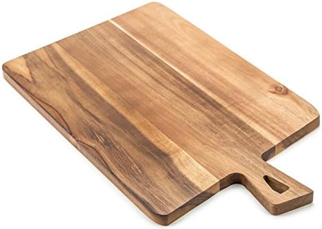ROLICONE Acacia Wood Cutting Board with Handles (16.6 x 9.5 inch) | Large Wooden Chopping Board BPA Free, Wood Chopping Countertop Block for Food Prep Vegetables, Fruit, Meat