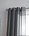 LinenZone Sheer Charcoal Curtains. 2 Faux Linen Sheer Curtain Panels in Each Package. Elegant 84 Inch Curtains for Living Room, Bedroom, Kitchen, Kids Room, Nursery. (Karina 54 x 84, Charcoal)