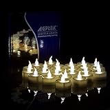AGPTEK 100 PCS Flameless Tea Lights, Battery Operated No Flicker Steady LED Candles for Holidays Party Wedding - Warm White