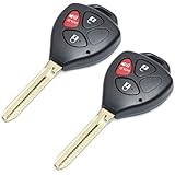 Keyecu 2 Pcs 315MHz 4D67 Chip FCC: HYQ12BBX HYQ12BAN Upgraded Flip 2+1 3 Button Remote Key Fob for Toyota Celica Echo FJ Cruiser Prius (2)
