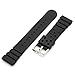 PerFit Flat Vent Diver Watch Band + Spring Bars, Premium PU Rubber and Stainless Steel Buckle, Seiko GL831 Z22F Style(18mm,20mm,22mm), Black, 22mm