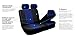 FH Group PU003BLUE115 Blue Racing Style Faux Leather Seat Cover (Full Set Airbag Compatible and Split Bench)