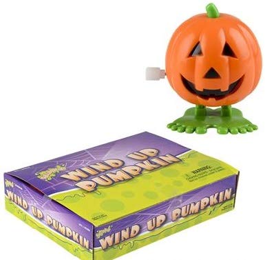 HAPPY DEALS ~ Wind Up Hopping Jack O Lantern Pumpkins with Feet - 12 Pack | Halloween Toys and Party Favors