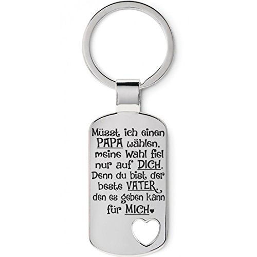 Lieblingsmensch Lieblingsmensch Familien - Schlüsselanhänger Modell: müsst ich Einen Papa wählen... Porte-clés, 12 cm, Argent (Silber)