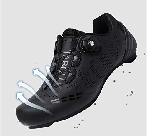 Fietsschoenen Govoland Heren En Dames Racefiets Fietsschoenen Veters Fietsschoenen Indoor/Outdoor Met Slot(44, Black) - Image 7