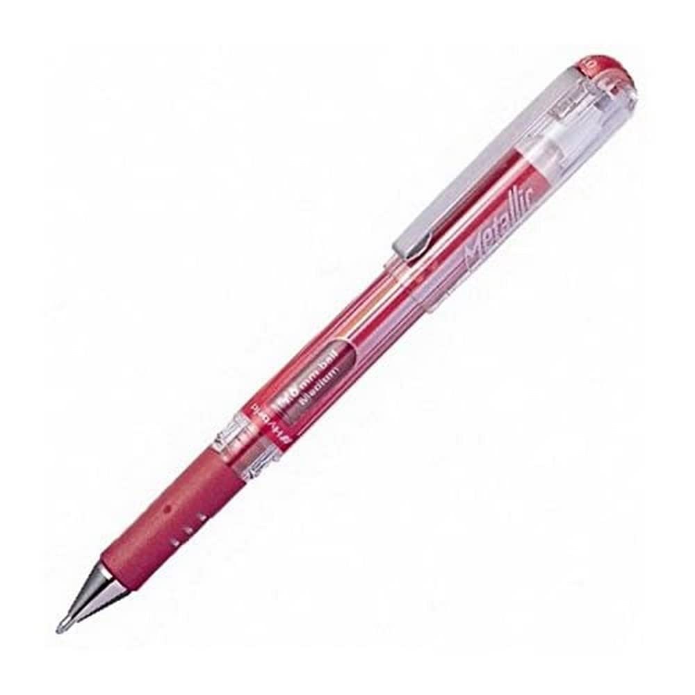 Pentel Red Gel Pen 1.0mm Hybrid Gel Grip DX Metallic Pen- Medium