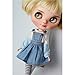 MonkeyJack Adorable Doll Pocket Designed Suspender Dress for 12'' Takara Blythe Dolls Accessories Denim Blue