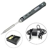 UY CHAN Upgraded Original TS100 Digital OLED Programmable Pocket-size Smart Mini Outdoor Portable Soldering Iron Station Kit Embedded Interface DC5525 Acceleration Sensors STM32 Chip Fast Heat (B2)