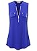 Bulotus Women's V-Neck Casual Tunic Tank Tops Zipper Sleeveless Blouse Shirt