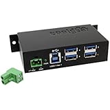 Coolgear USB 3.1 4 Port Metal Hub w/DIN Rail Clip &amp; ESD Surge Protection