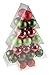 Clever Creations Green & Red 34 Piece Shatterproof Christmas Tree Ornament Festive Holiday Decor | 60mm Balls Christmas Trees | Festive Tree Shaped Package