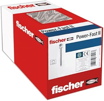 fischer 670014 caja de tornillos para madera rosca total 3x35, cincado