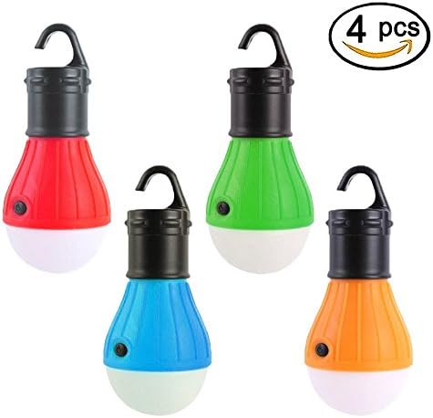 Viewpick LED Lantern Tent Camping Light 4 Pack Portable LED Tent Lamp Emergency Light Bulb Battery Operated 3 Mode Night Light for Backpacking Hiking Fishing Shed Playhouse Indoor Outdoor Activities