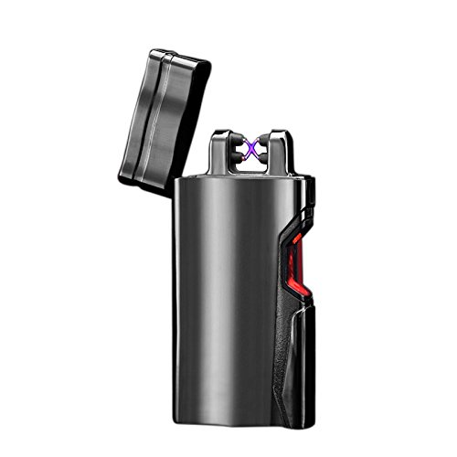 Veryke Infrared Induction Ignition Dual Arc USB Rechargeable Windproof Lighter(Black Ice))