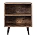 VASAGLE Nightstand, End Table with 2 Open Compartments and Pinewood Legs, Beside Table for Bedroom, 19.7 x 15.7 x 22.8 Inches, Rustic Brown ULET72BX