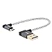 CableCreation Short (0.5ft) 90 Degree USB 2.0 A to Micro USB B Cable, Double Angle-Dual Angled Short Micro USB Cable with Aluminium Case,15cm, Space Gray