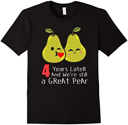 Men's 4th Wedding Anniversary Shirt Gifts Funny Couples T-shirt Large Black