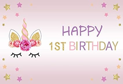 Amazon Com Ofila Unicorn 1st Birthday Backdrop 5x3ft Stars