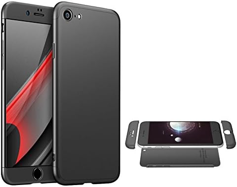 iPhone 6 / iPhone 6S Case Hardcase 3 in 1 Ultra Thin Slim Fit 360° Herryna Full Body Protection 3-part Styled Mobile Phone Case 4.7 inch (black)