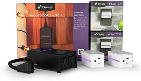 2 Pack iDevices Switch Bundled With iDevices Outdoor Switch - Wi-Fi Enabled Plugs w/Energy Monitoring, Works with Apple HomeKit, Amazon Alexa and Android