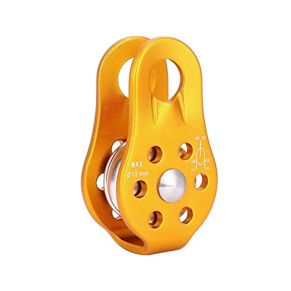 Bergsteiger Riemenscheibe Kletterseil Riemenscheibe Baumpfleger Baumklettern 20KN Fixed Side Aluminium Magnesium Alloy…