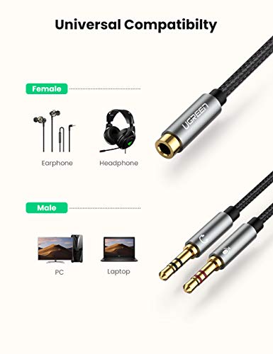 2 UGREEN+Headphone+Splitter+Computer+Smartphone