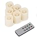 Kohree Realistic Battery-Powered Flameless Pillar Candles, Unscented Ivory Votive LED Candles with Remote Control and Timer, Batteries Included, 6 Piece