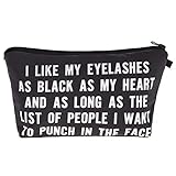 Llamazing Womens Cosmetic Bag Makeup Hand Bag Pencil Case Coin Purse (Five Rows of Letters)